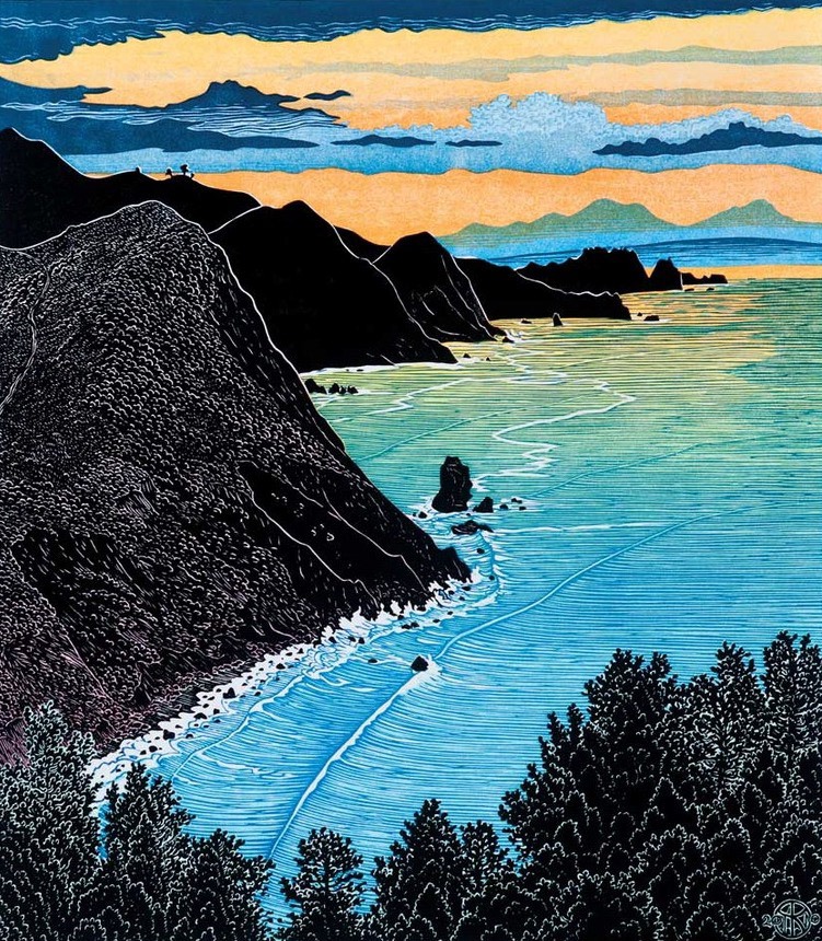kalifornia wycięta w drewnie. Tom Killion, praca 1.