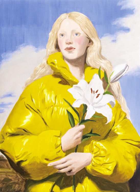 kobieta poprawia stary portret. Nieves González, praca 10.