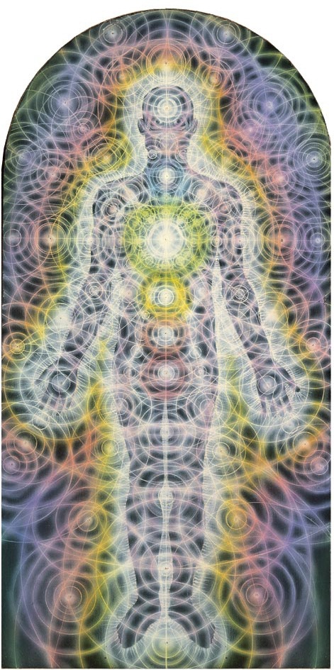widzę światło przez twoją skórę. Alex Grey, praca 2.