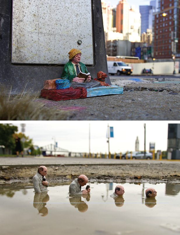 nie zauważyliście małych ludzi. Isaac Cordal, praca 5.