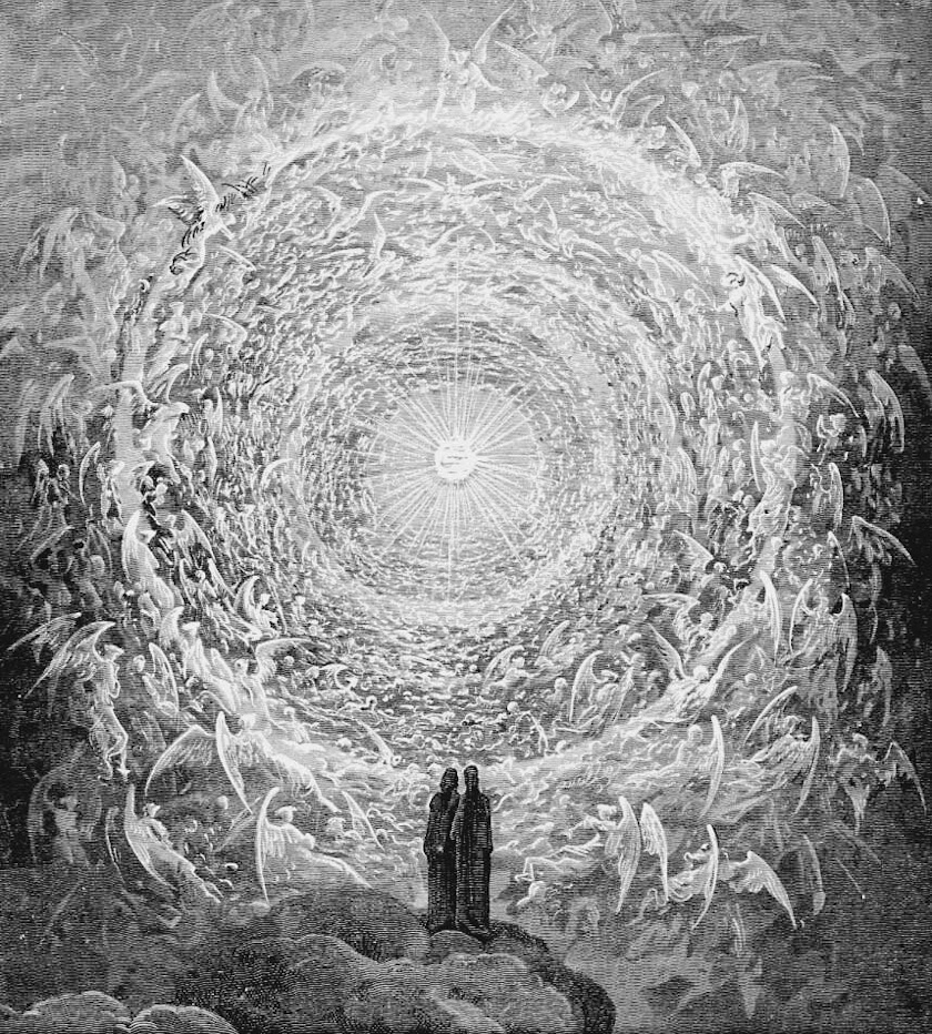 droga w dół, aż do światła. Gustave Doré, praca 1.