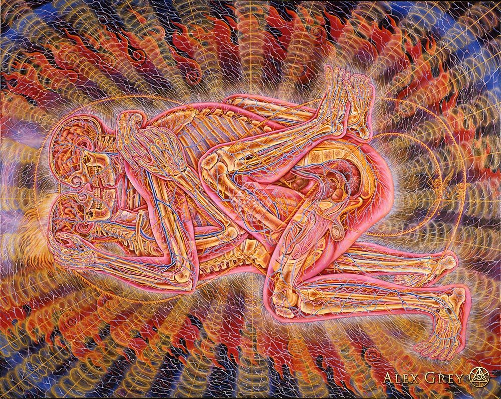 widzę światło przez twoją skórę. Alex Grey, praca 6.