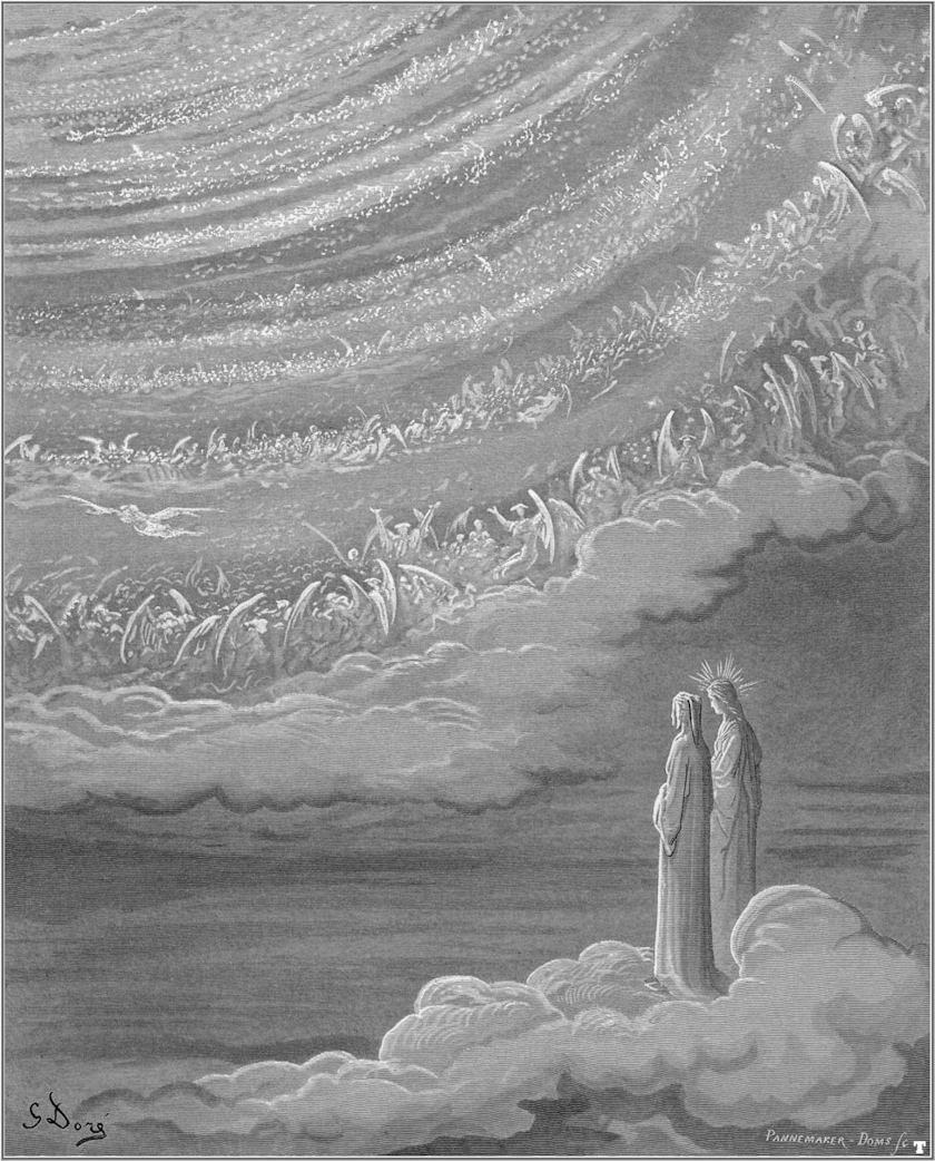 droga w dół, aż do światła. Gustave Doré, praca 3.