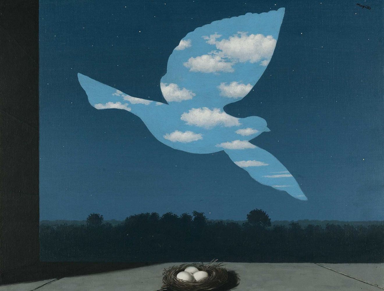 zwykłe przedmioty zaczęły krzyczeć. René Magritte, praca 6.