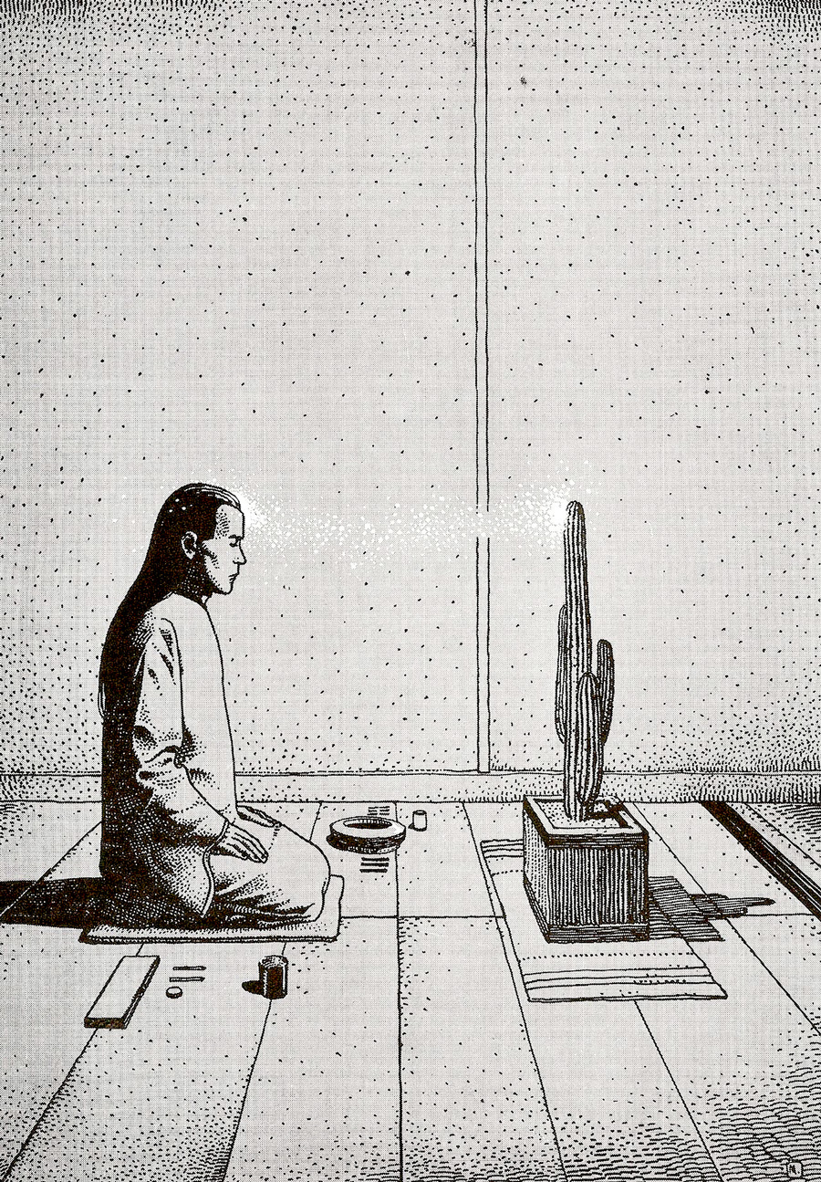 kosmos narysowany jedną kreską. Moebius (Jean Giraud), praca 2.