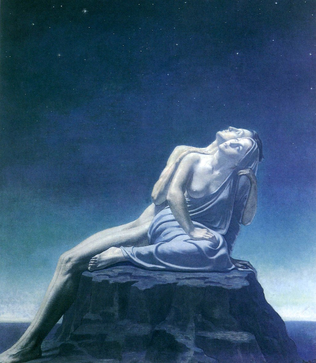 wszyscy przyszliśmy z tego błękitu. Jean Delville, praca 7.
