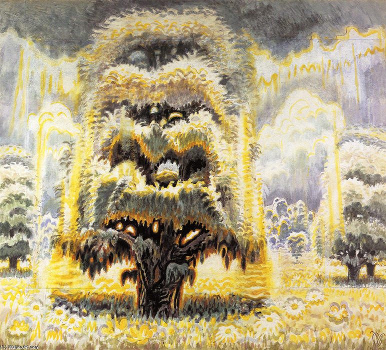 krajobraz lekko drży. Charles Burchfield, praca 5.