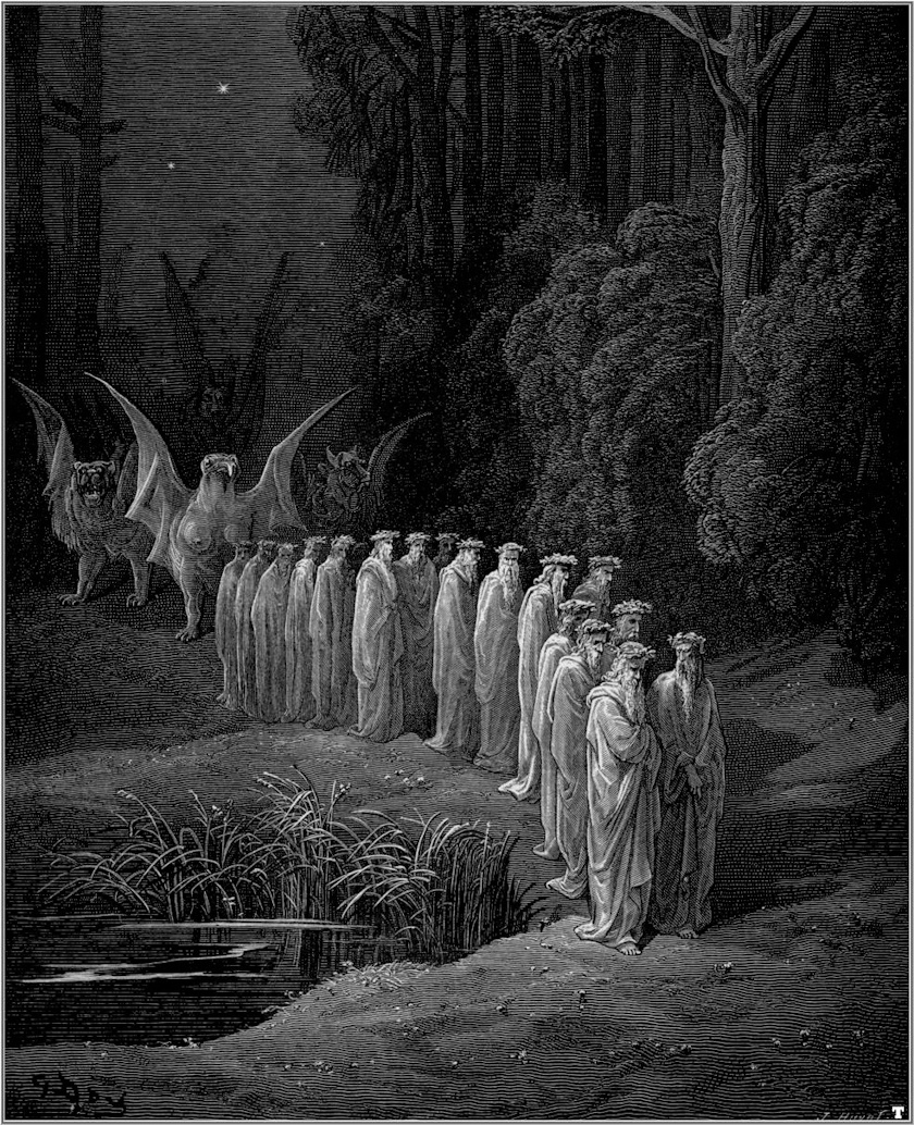 droga w dół, aż do światła. Gustave Doré, praca 10.