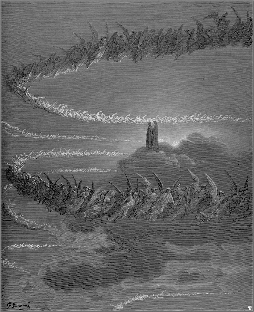 droga w dół, aż do światła. Gustave Doré, praca 4.