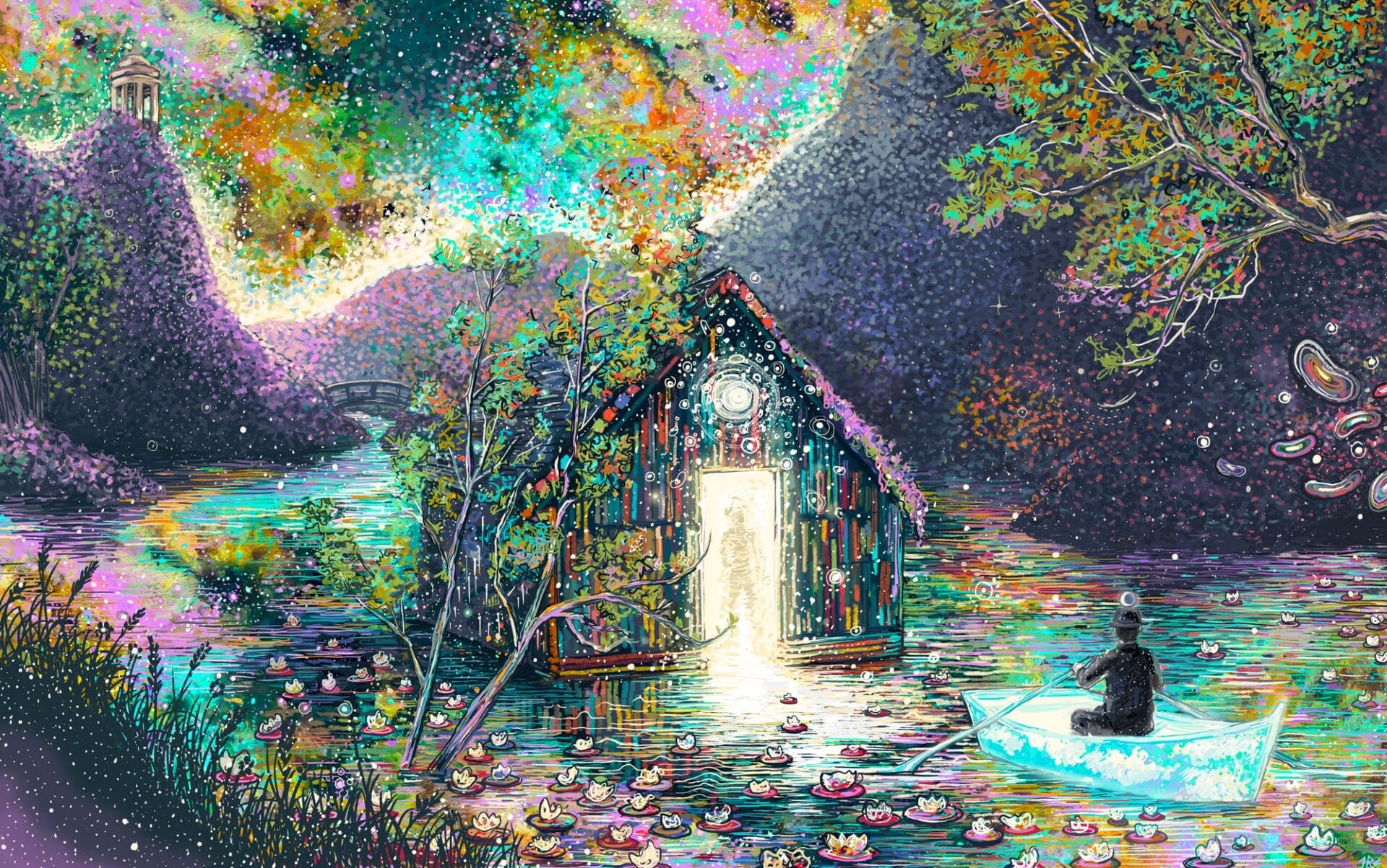 światło rozsypało się na małe kreski. James R. Eads, praca 4.