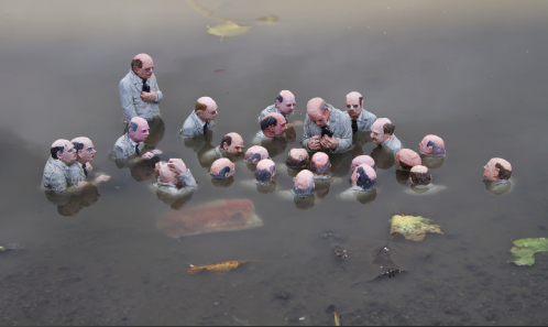 nie zauważyliście małych ludzi. Isaac Cordal, praca 9.