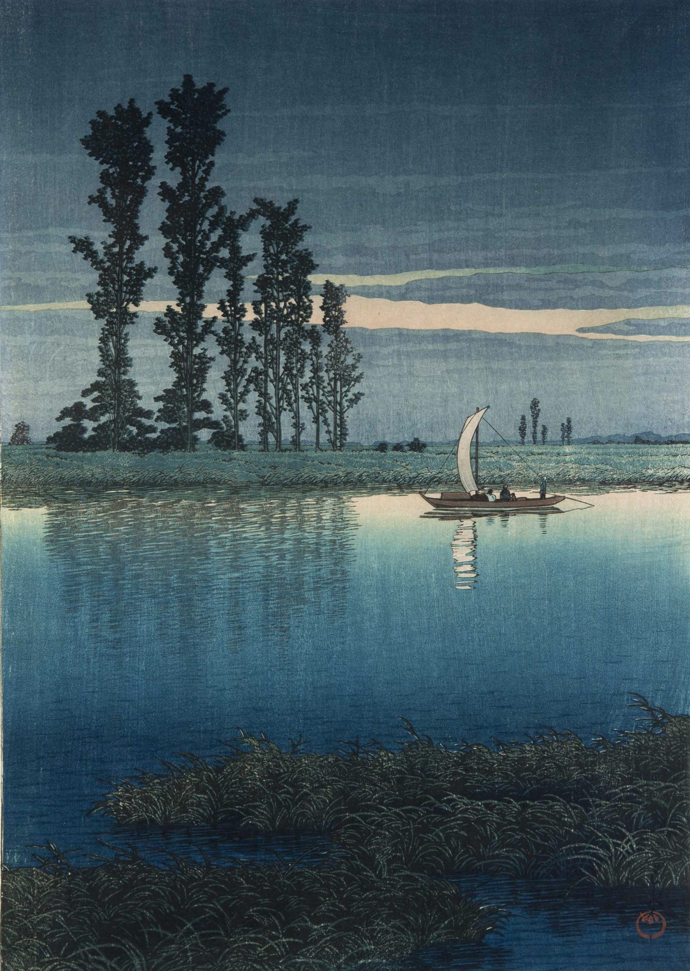 światło zatrzymało się na chwilę. Hasui Kawase, praca 10.