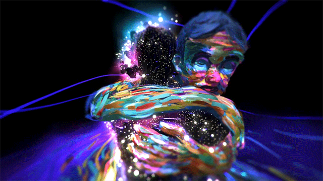 światło rozsypało się na małe kreski. James R. Eads, praca 1.