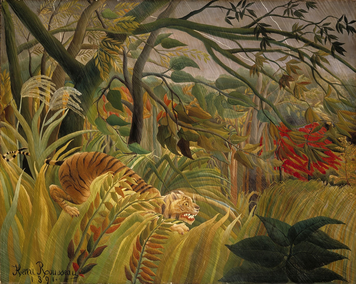 nigdy nie byłem w tej dżungli. Henri Rousseau, praca 5.