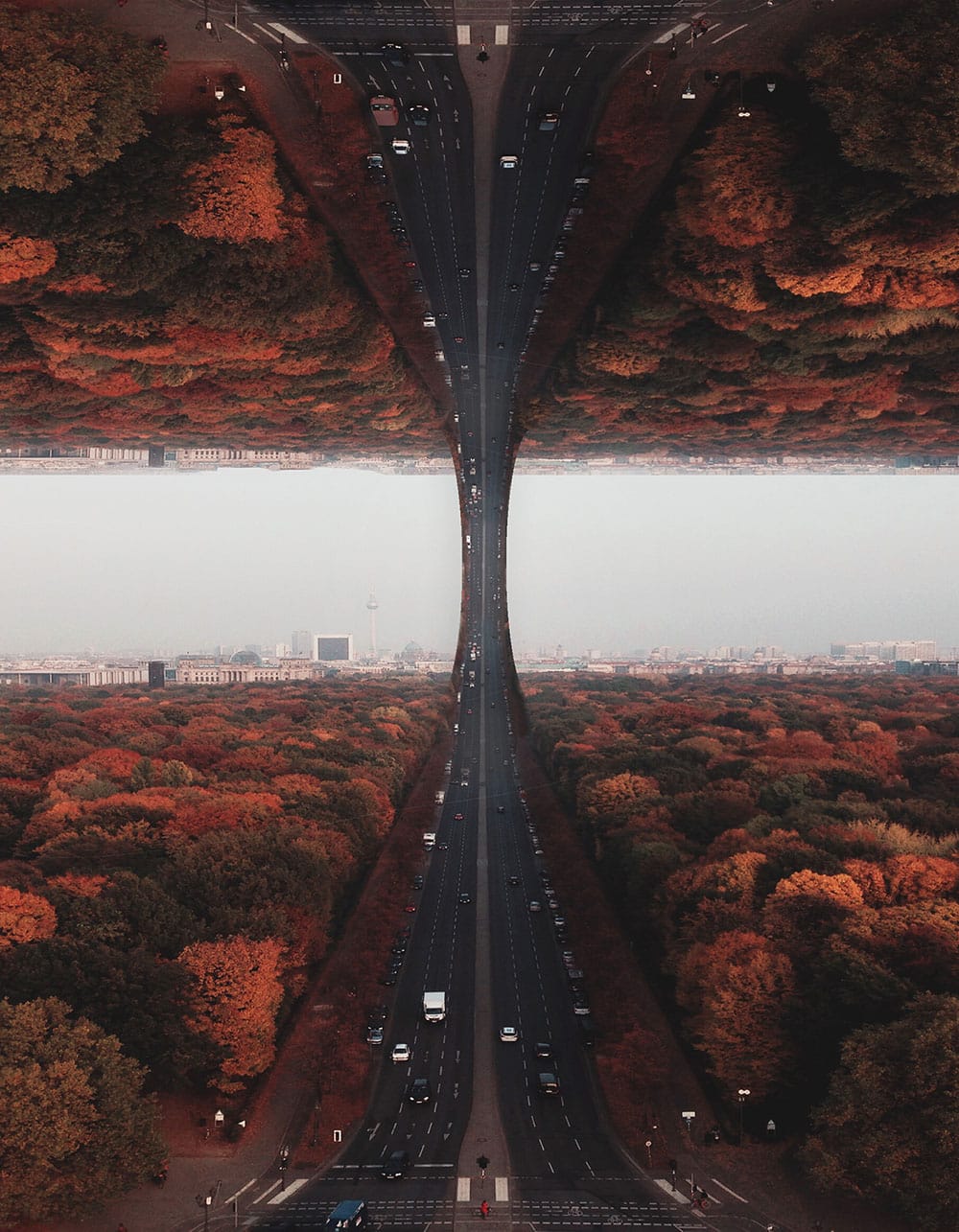 krajobraz zawinął się nad głową. Laurent Rosset, praca 4.