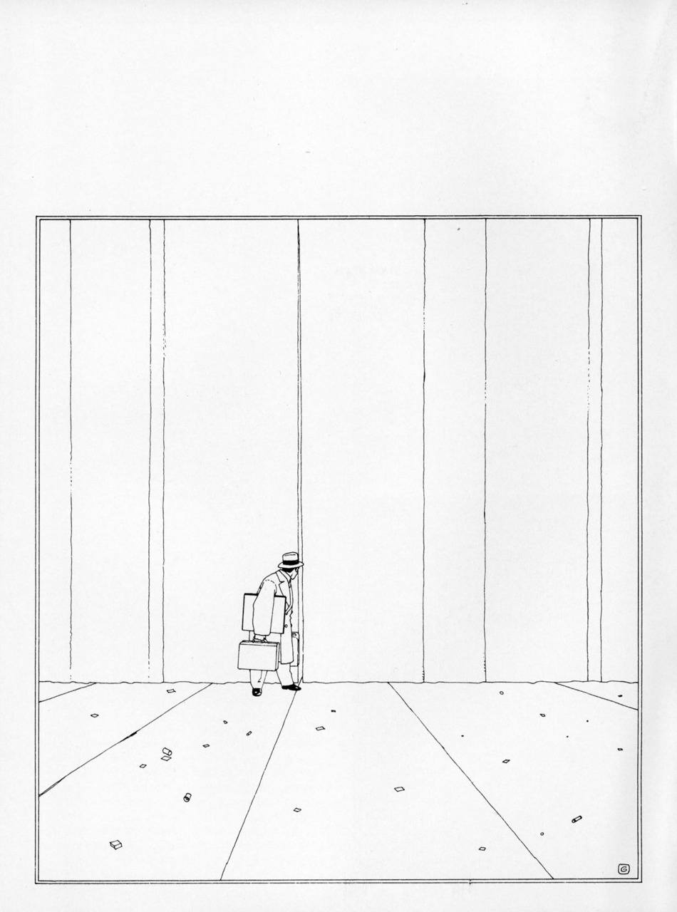 kosmos narysowany jedną kreską. Moebius (Jean Giraud), praca 7.