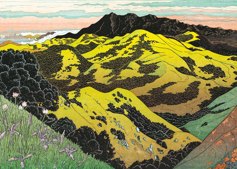 kalifornia wycięta w drewnie. Tom Killion, praca 10.