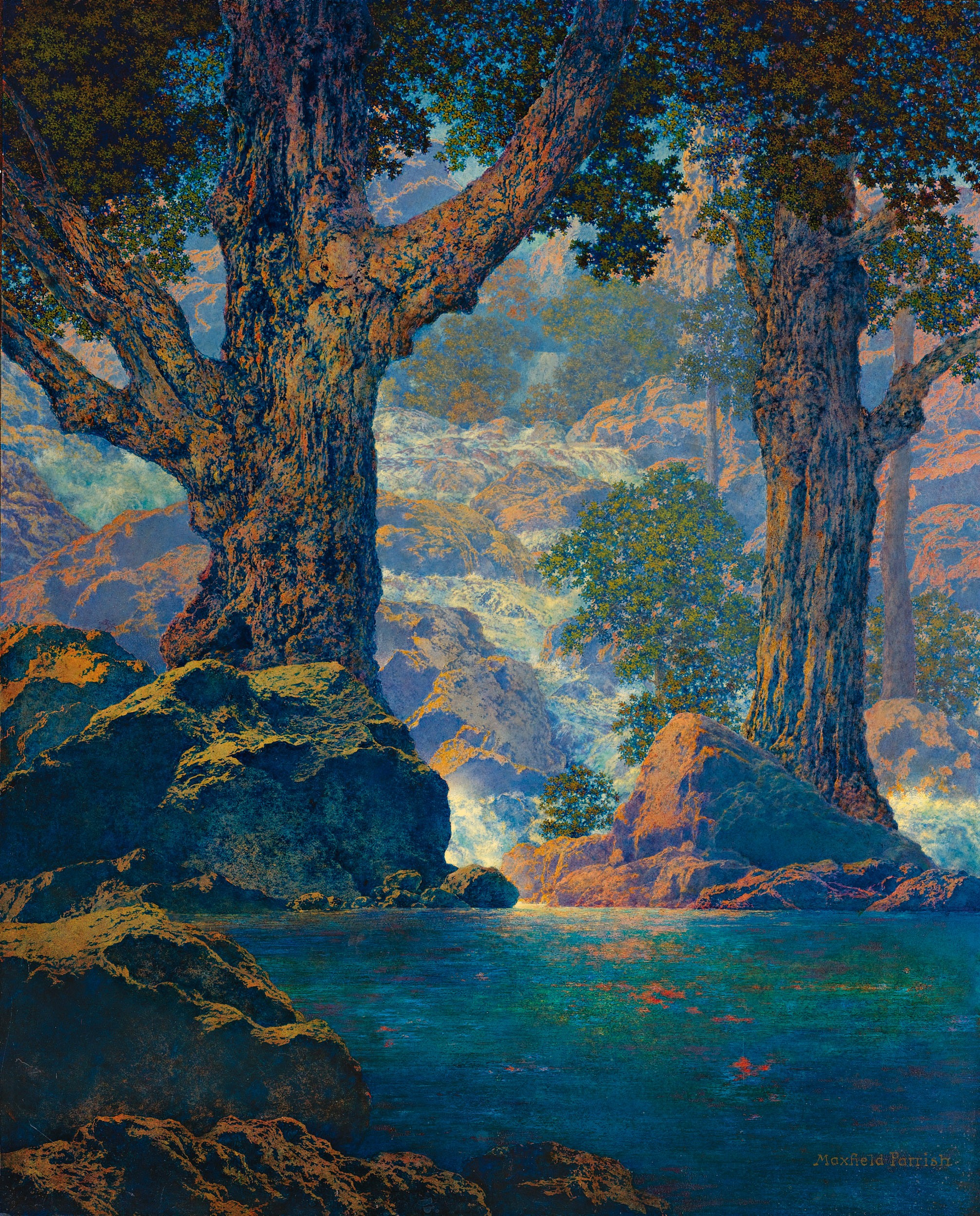 takie światło pamiętam znikąd. Maxfield Parrish, praca 2.