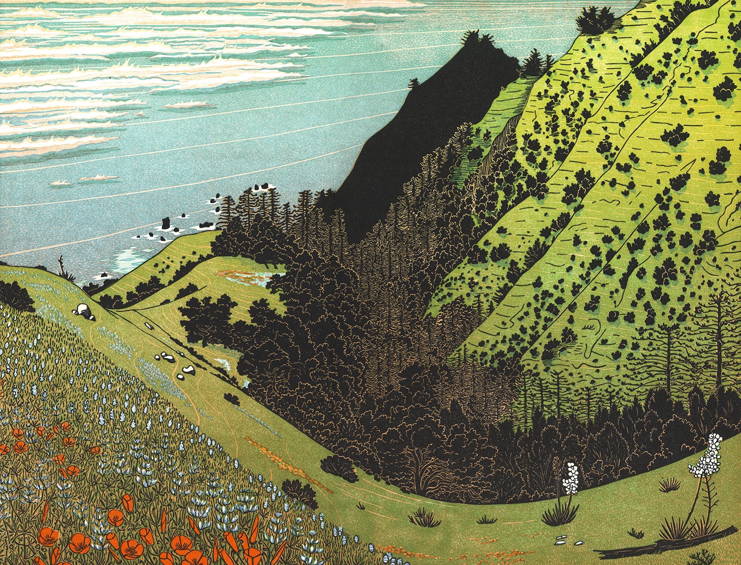 kalifornia wycięta w drewnie. Tom Killion, praca 3.