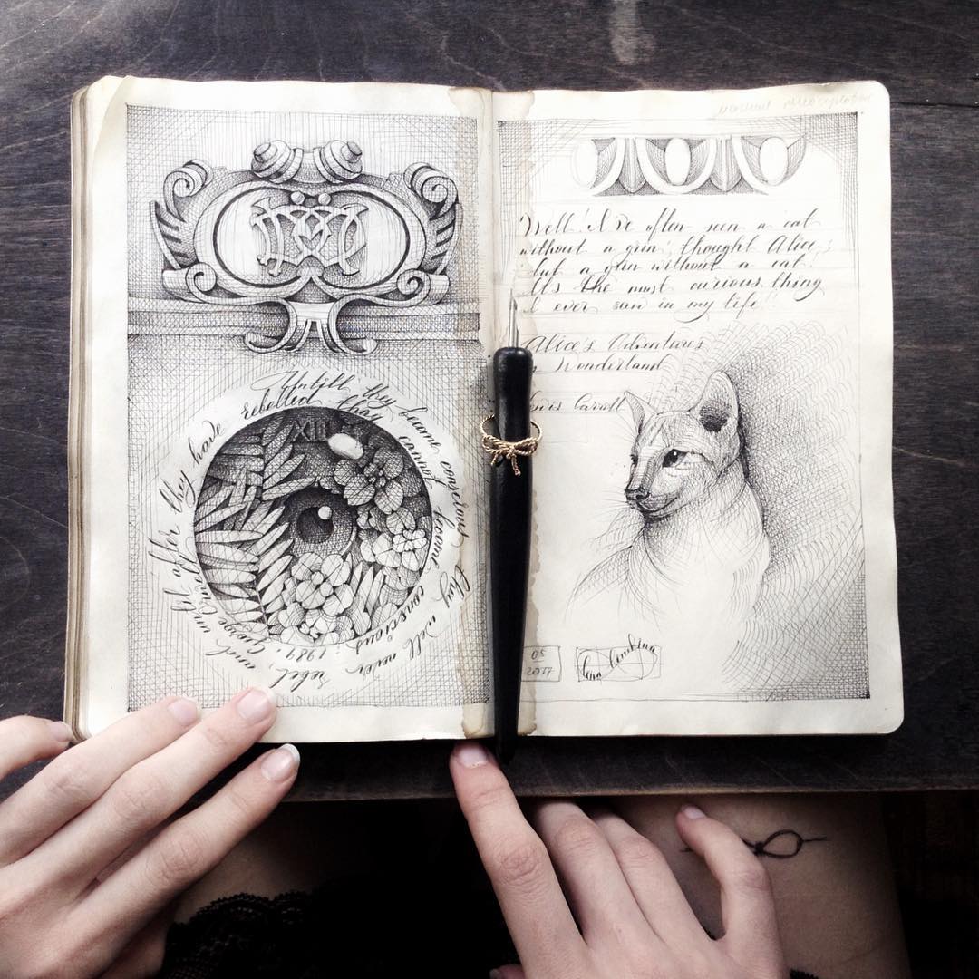 pióro pamięta stare ornamenty. Elena Limkina, praca 3.