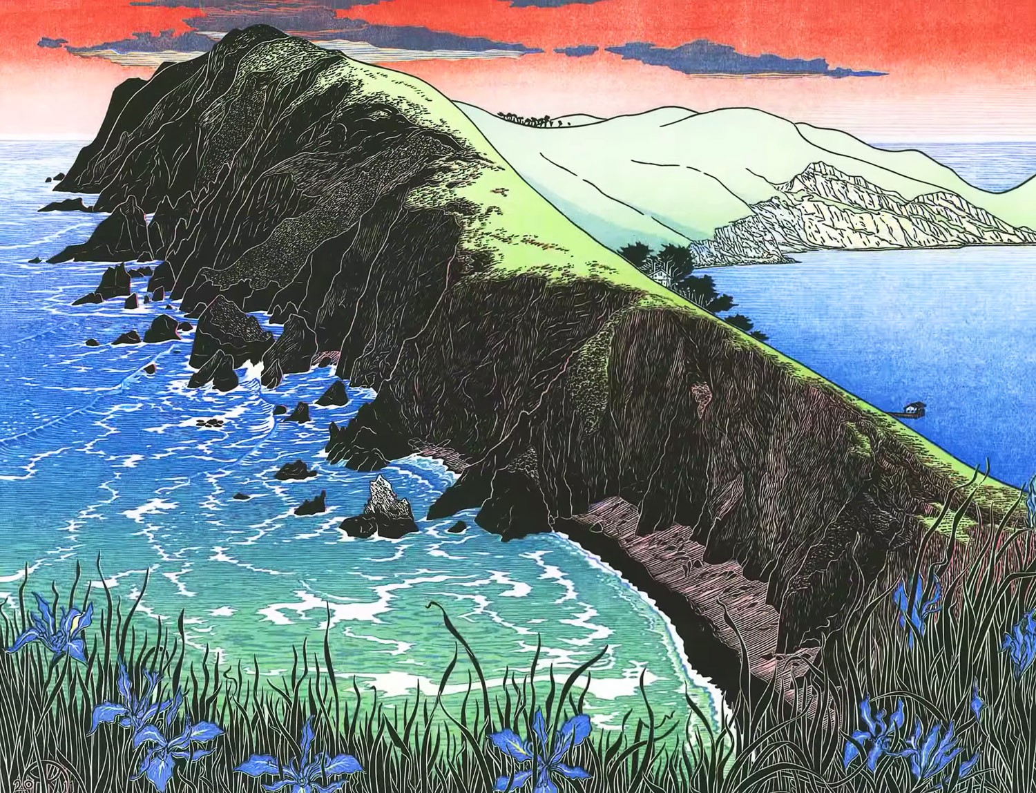 kalifornia wycięta w drewnie. Tom Killion, praca 4.