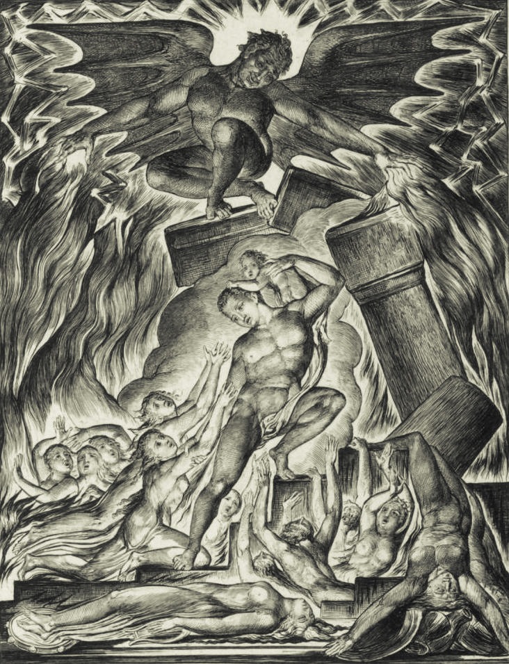 hiob rozmawia z ciemnością. William Blake, praca 4.