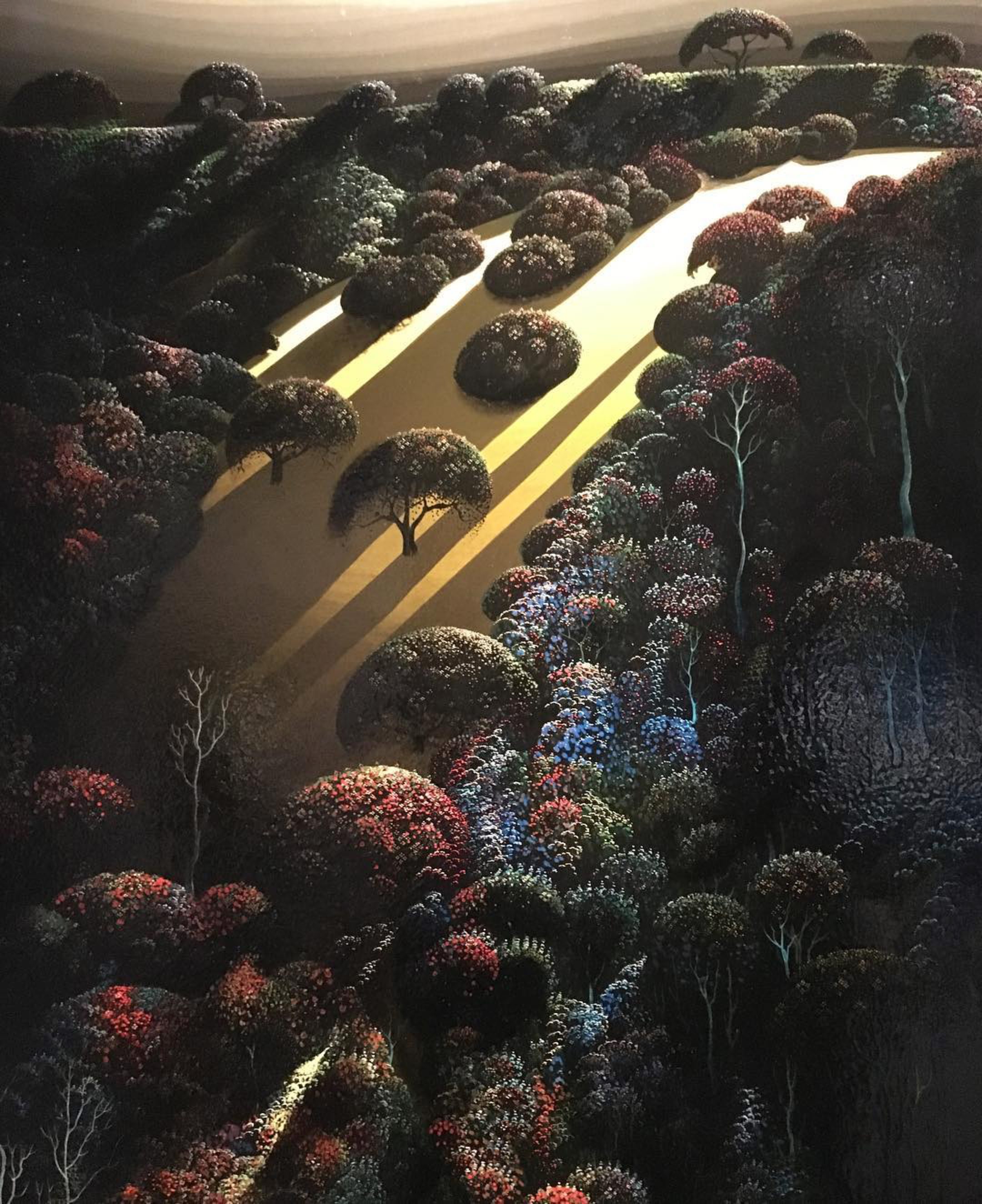 drzewa stoją jak we śnie. Eyvind Earle, praca 8.