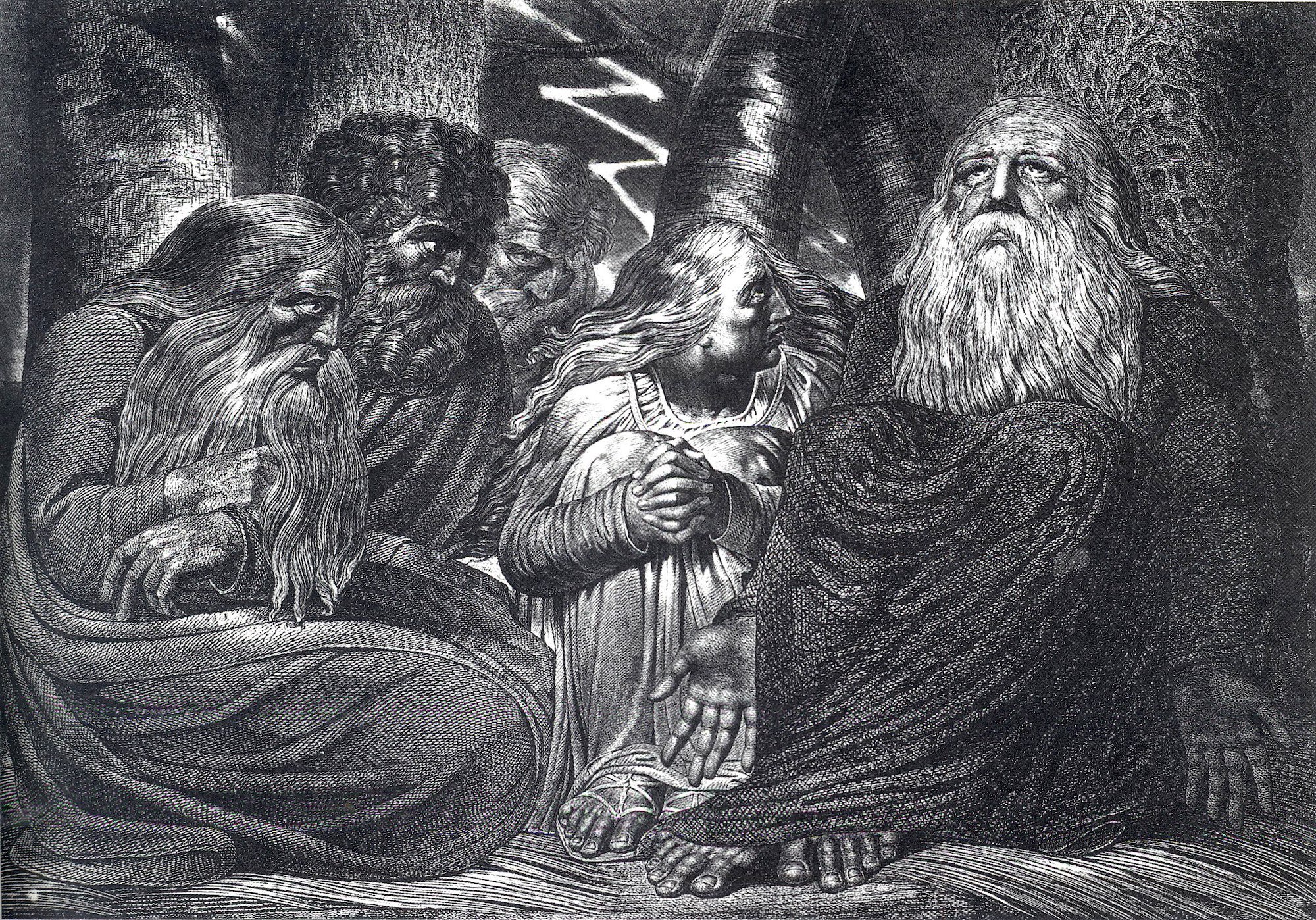 hiob rozmawia z ciemnością. William Blake, praca 1.