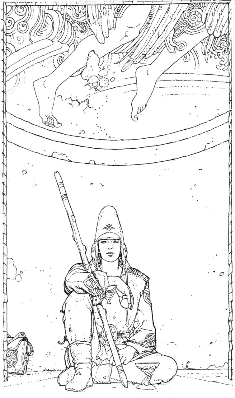 kosmos narysowany jedną kreską. Moebius (Jean Giraud), praca 4.