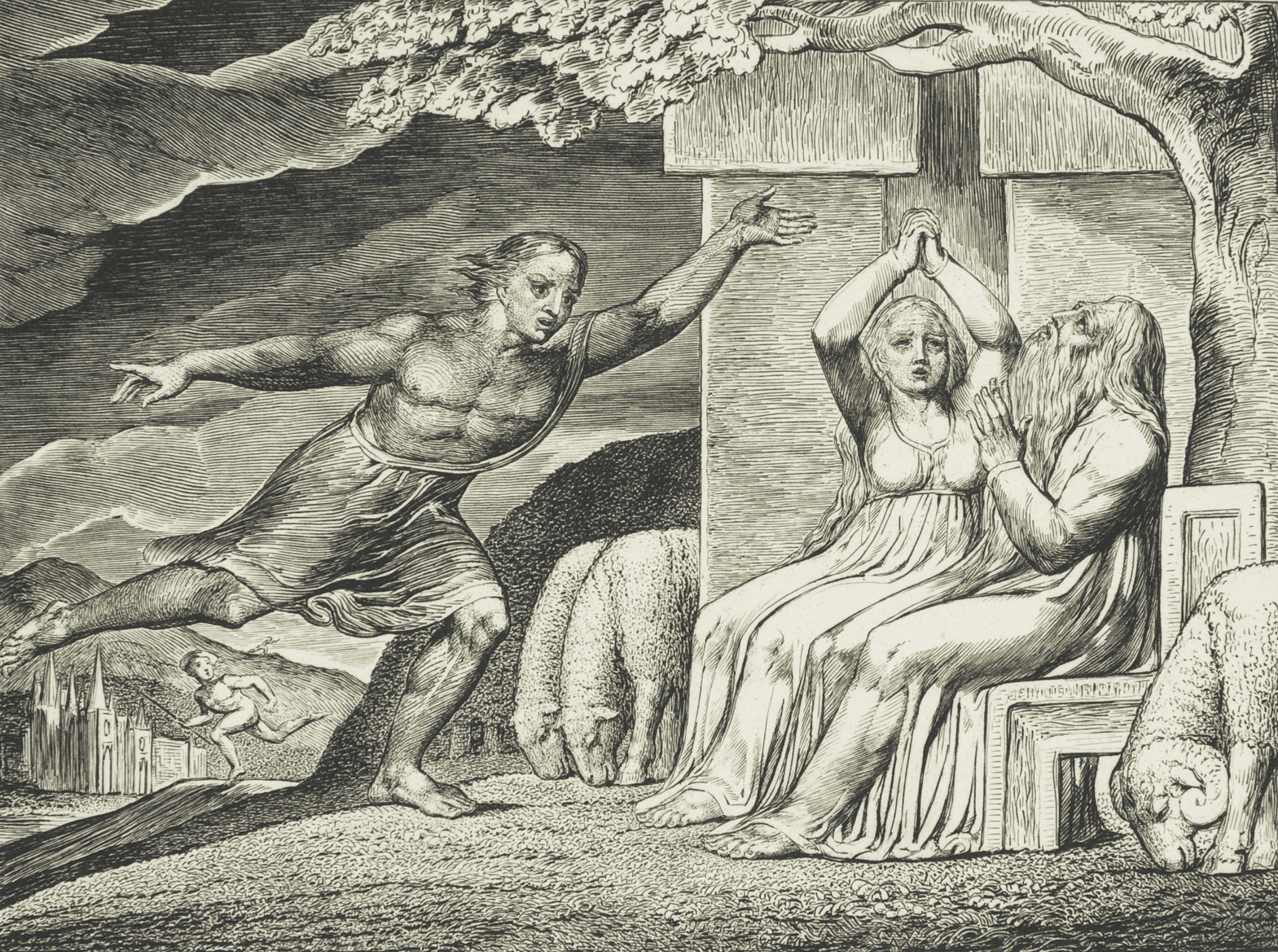 hiob rozmawia z ciemnością. William Blake, praca 5.