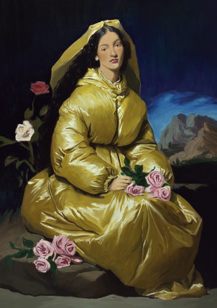 kobieta poprawia stary portret. Nieves González, praca 5.