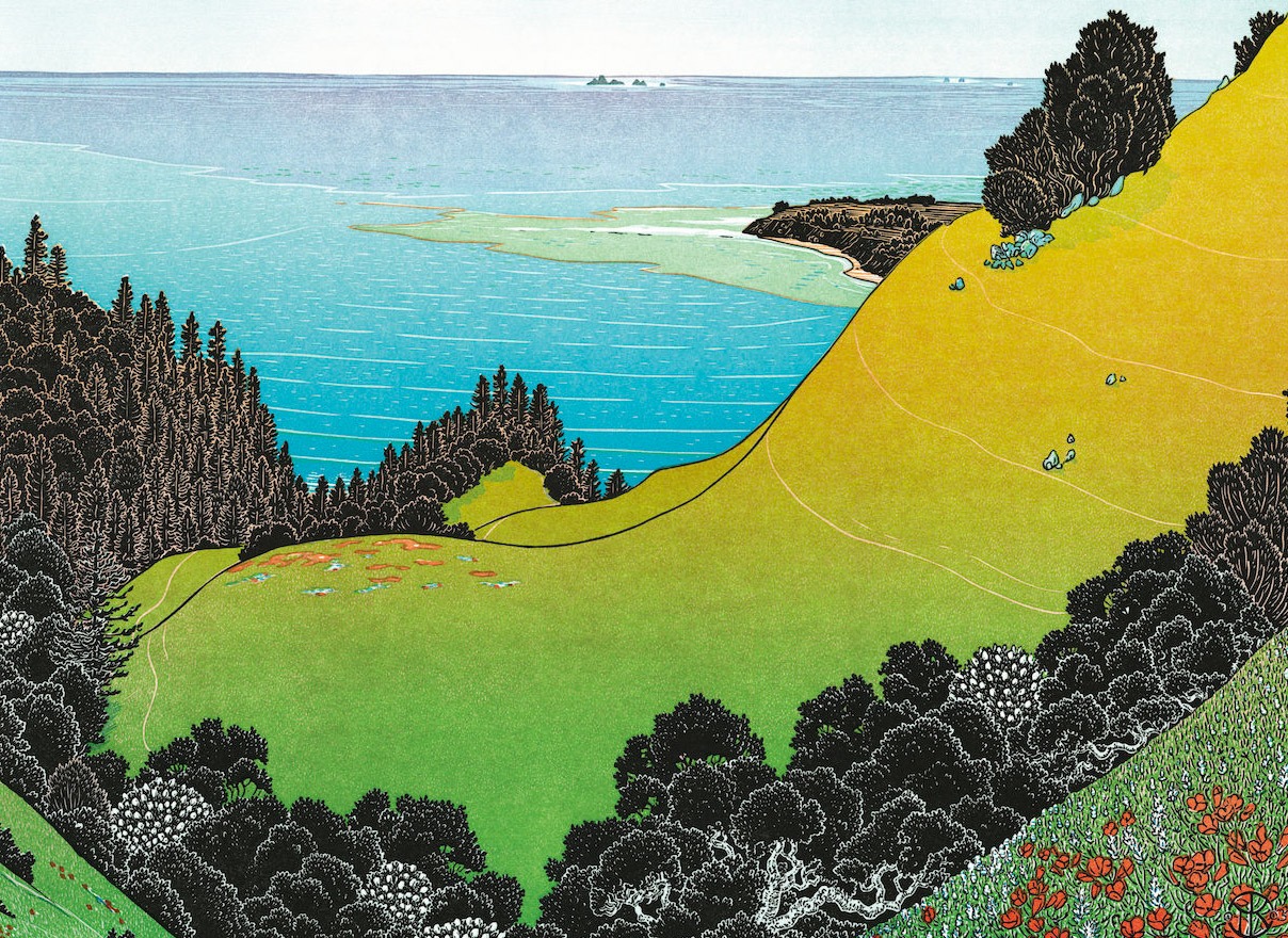 kalifornia wycięta w drewnie. Tom Killion, praca 7.
