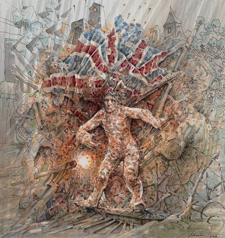 ile człowiek potrafi znieść i zrobić. Peter Howson, praca 6.