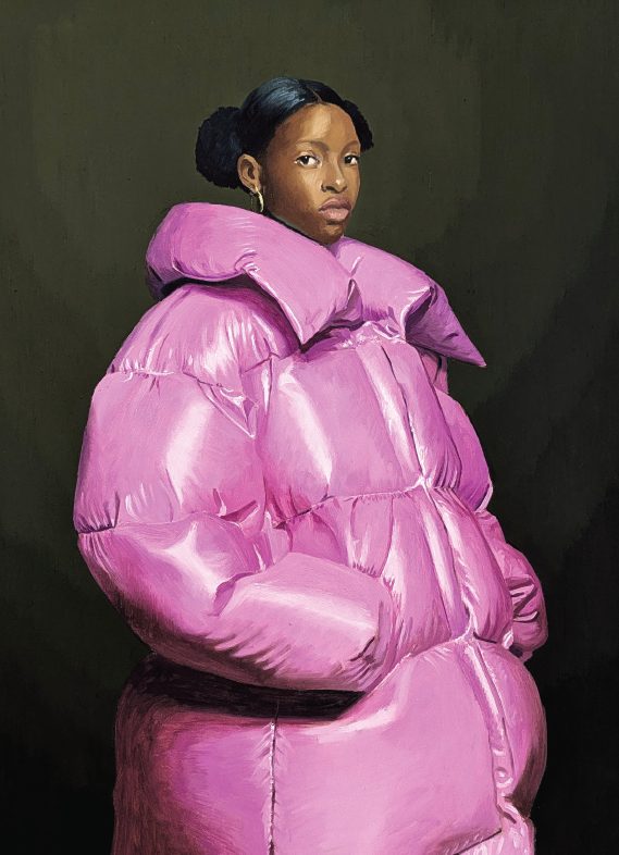 kobieta poprawia stary portret. Nieves González, praca 3.