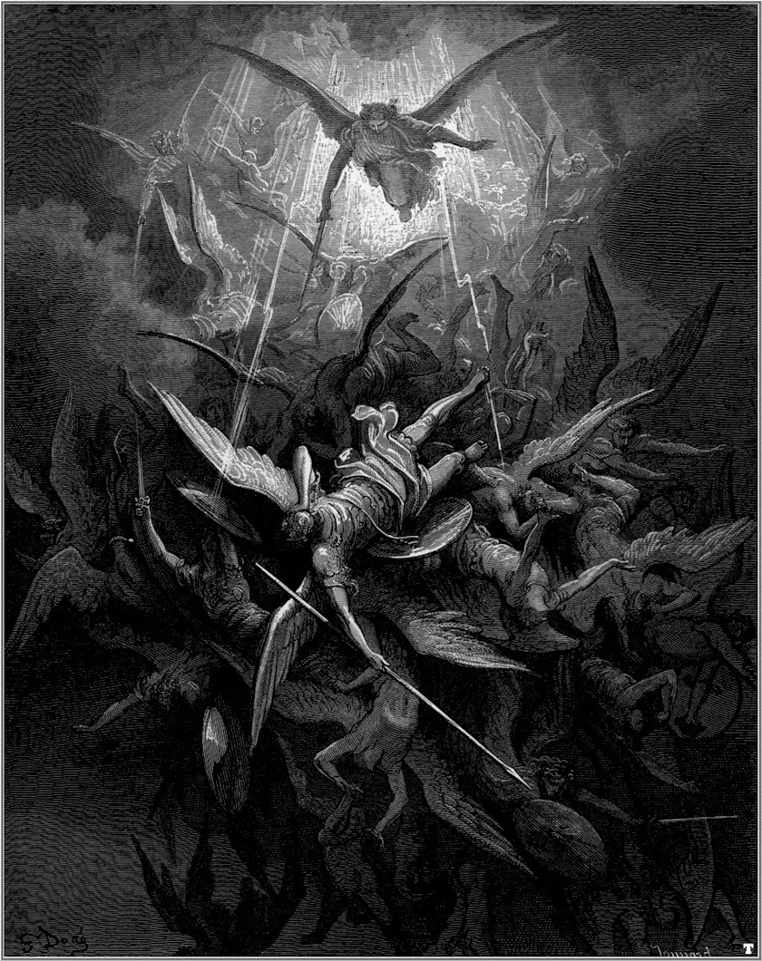 droga w dół, aż do światła. Gustave Doré, praca 9.