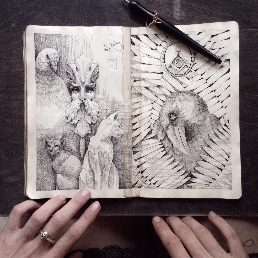 pióro pamięta stare ornamenty. Elena Limkina, praca 2.