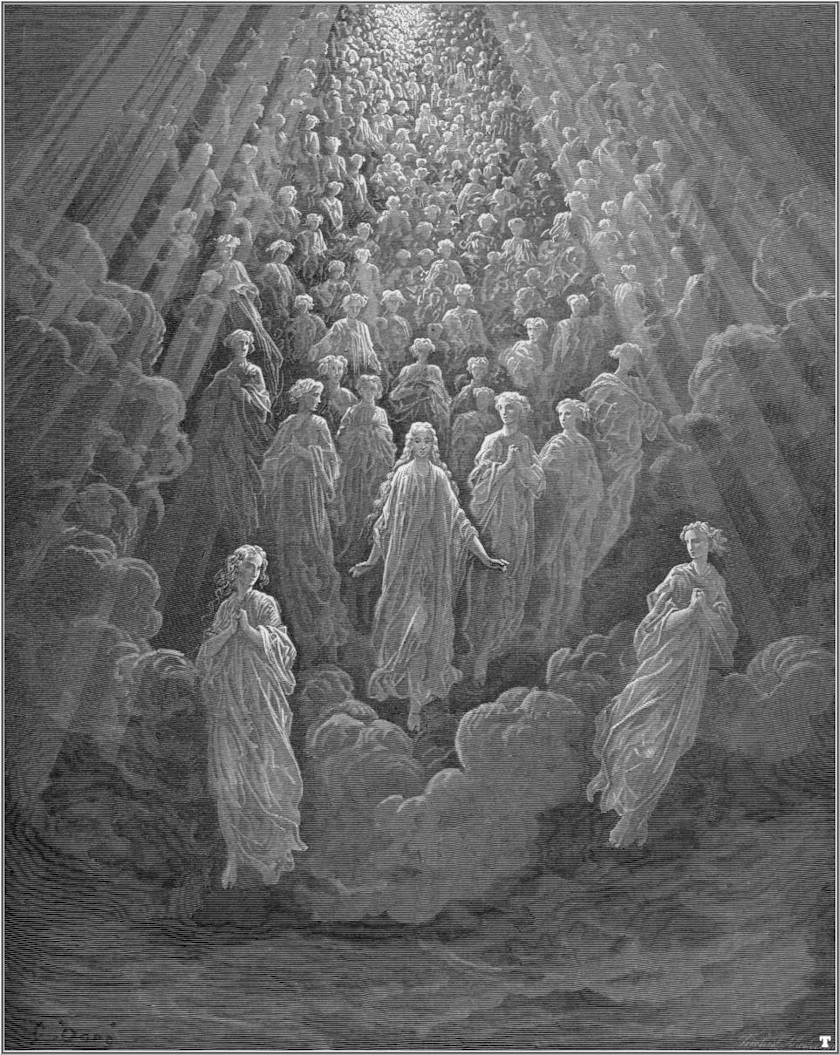 droga w dół, aż do światła. Gustave Doré, praca 5.