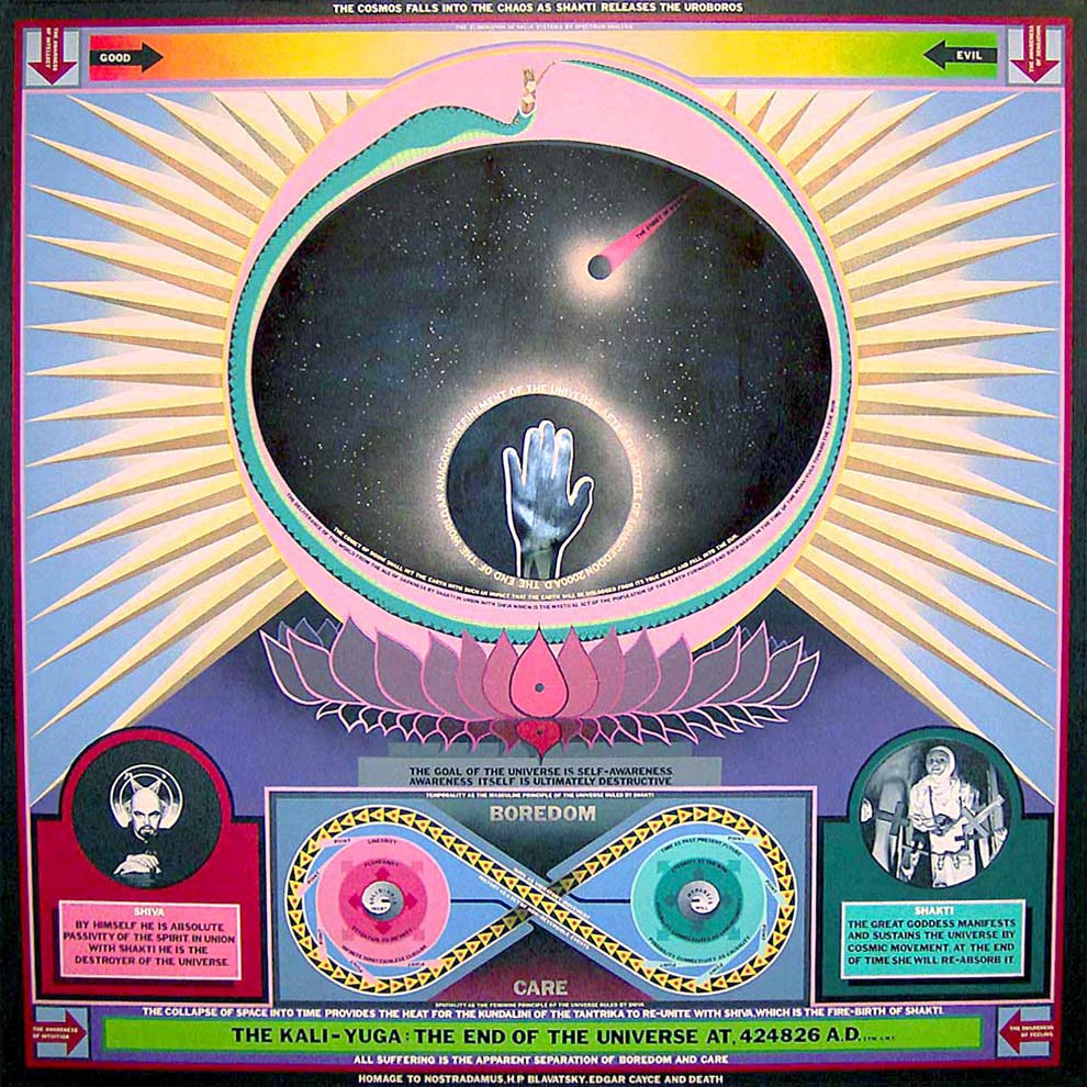 wszechświat rozpisany na kartce. Paul Laffoley, praca 6.