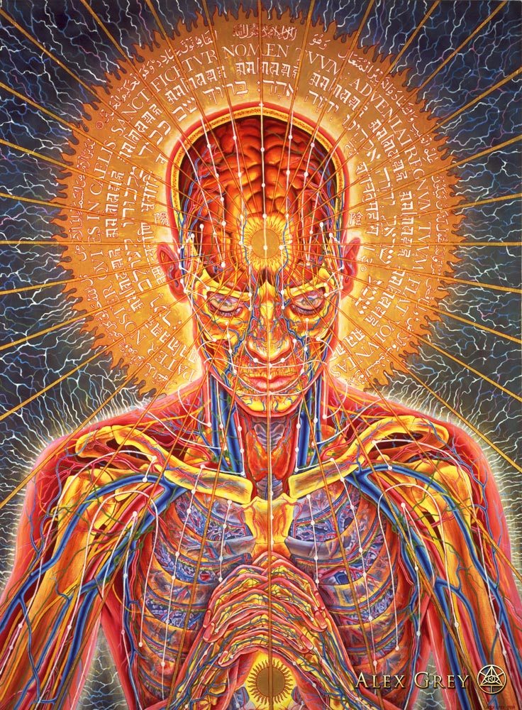 widzę światło przez twoją skórę. Alex Grey, praca 10.