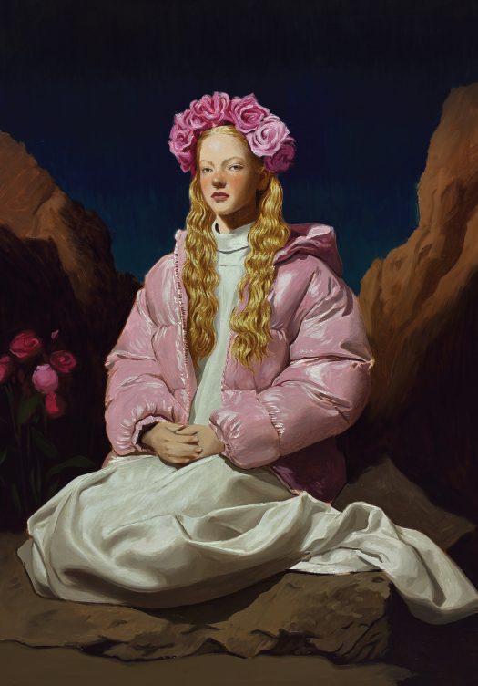 kobieta poprawia stary portret. Nieves González, praca 7.