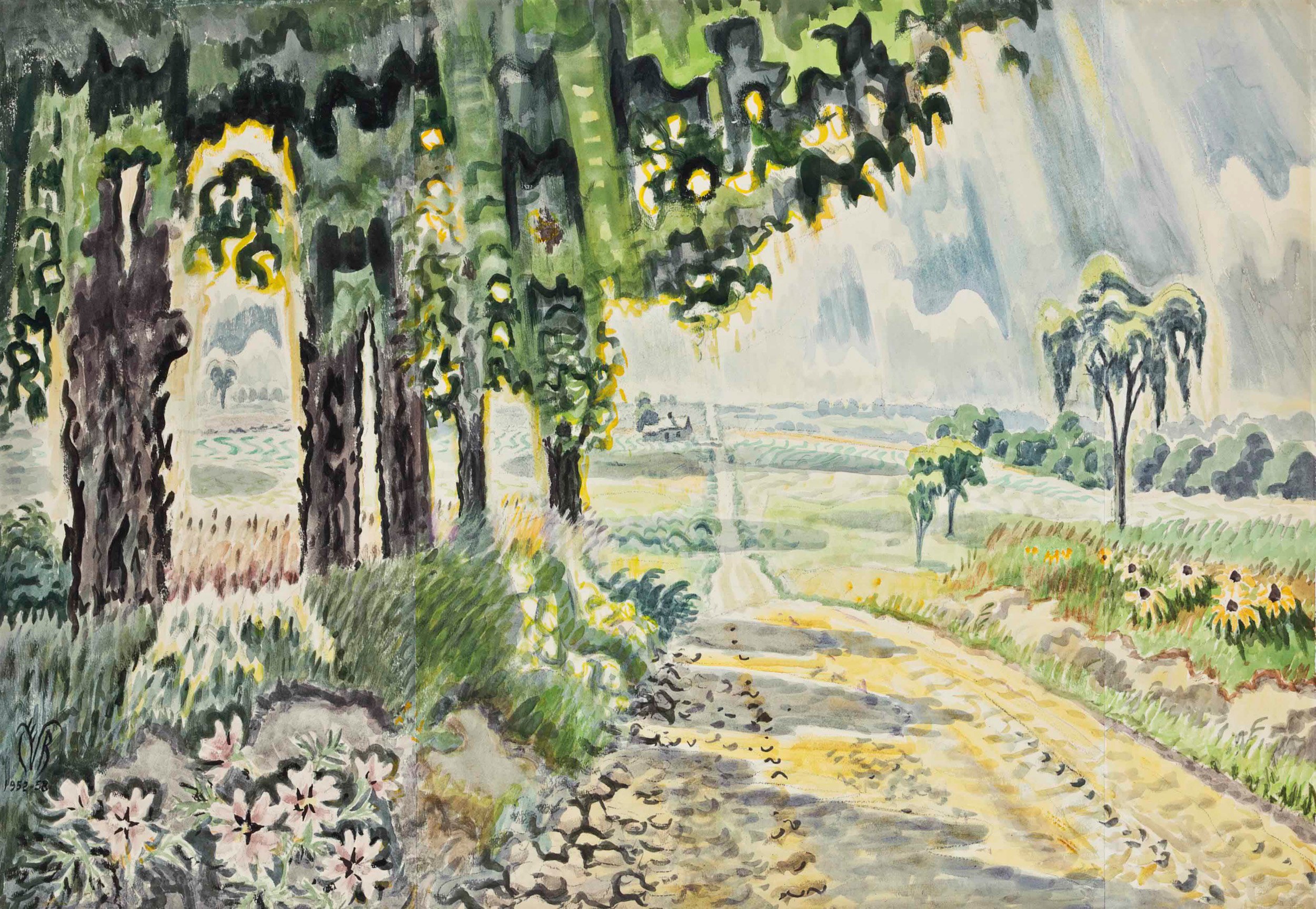 krajobraz lekko drży. Charles Burchfield, praca 9.