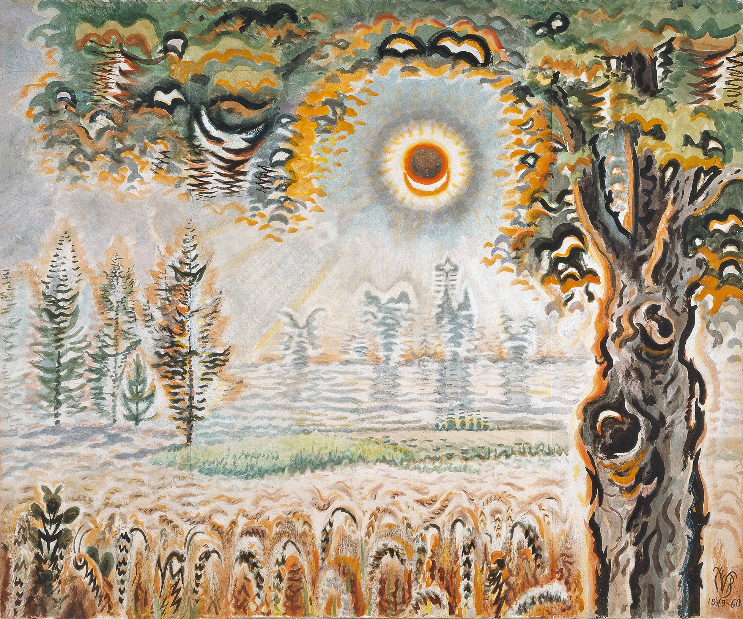 krajobraz lekko drży. Charles Burchfield, praca 7.