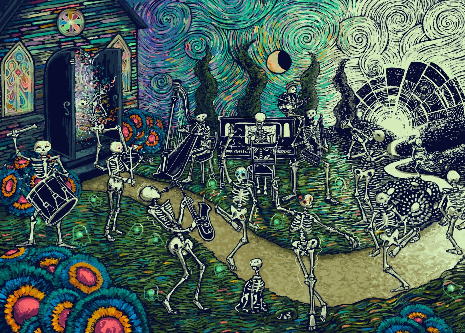 światło rozsypało się na małe kreski. James R. Eads, praca 7.