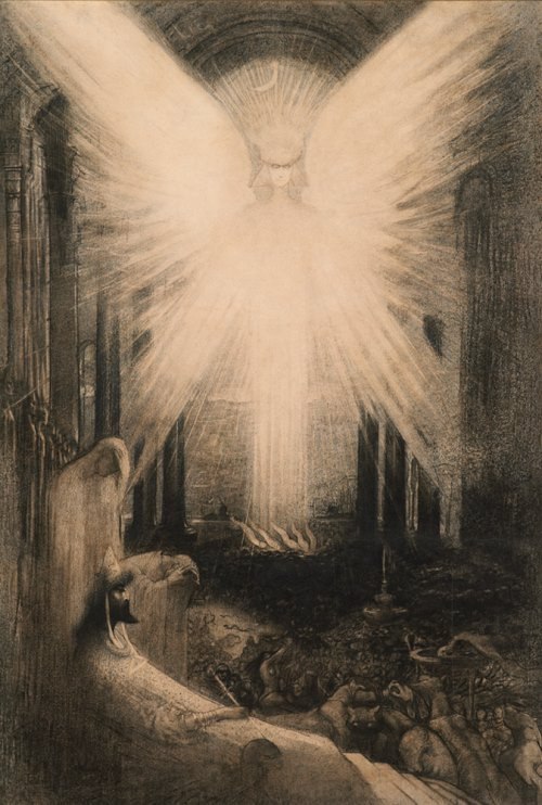 wszyscy przyszliśmy z tego błękitu. Jean Delville, praca 9.
