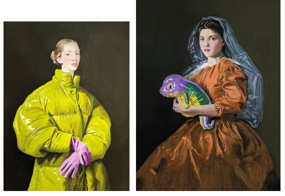 kobieta poprawia stary portret. Nieves González, praca 2.