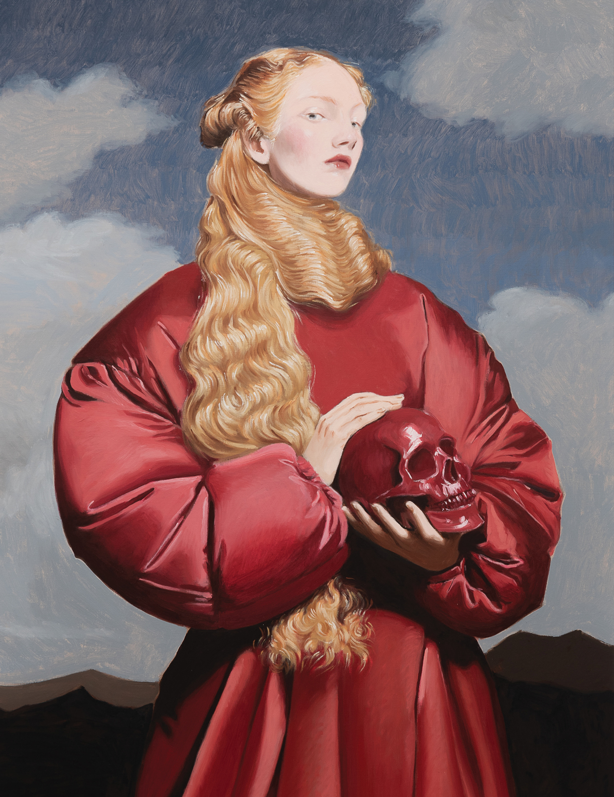 kobieta poprawia stary portret. Nieves González, praca 1.