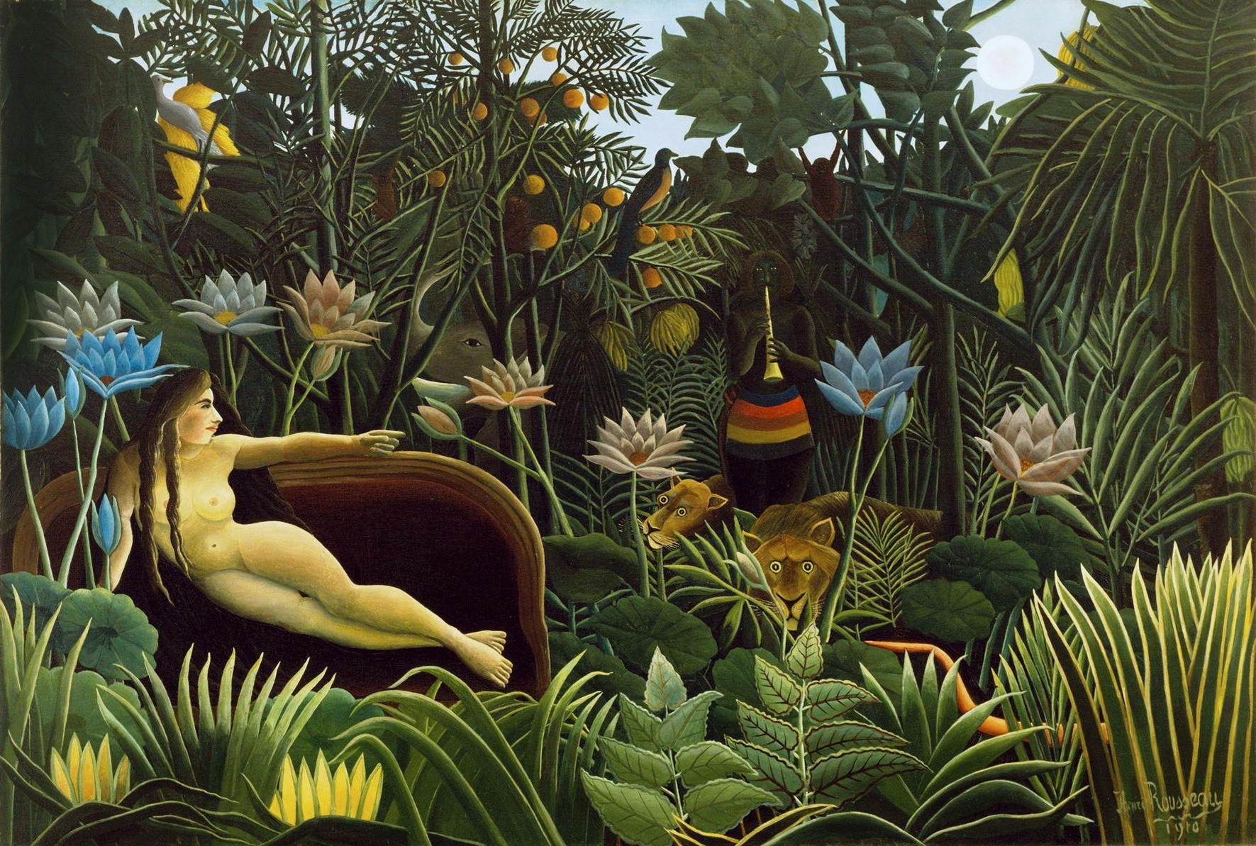 nigdy nie byłem w tej dżungli. Henri Rousseau, praca 1.