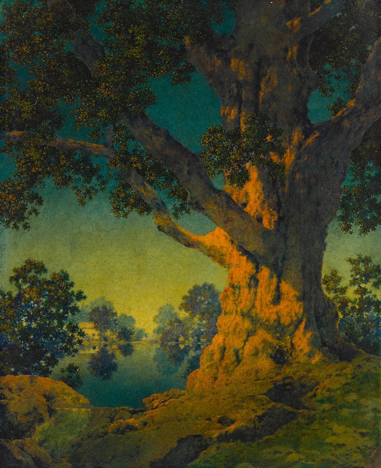 takie światło pamiętam znikąd. Maxfield Parrish, praca 9.