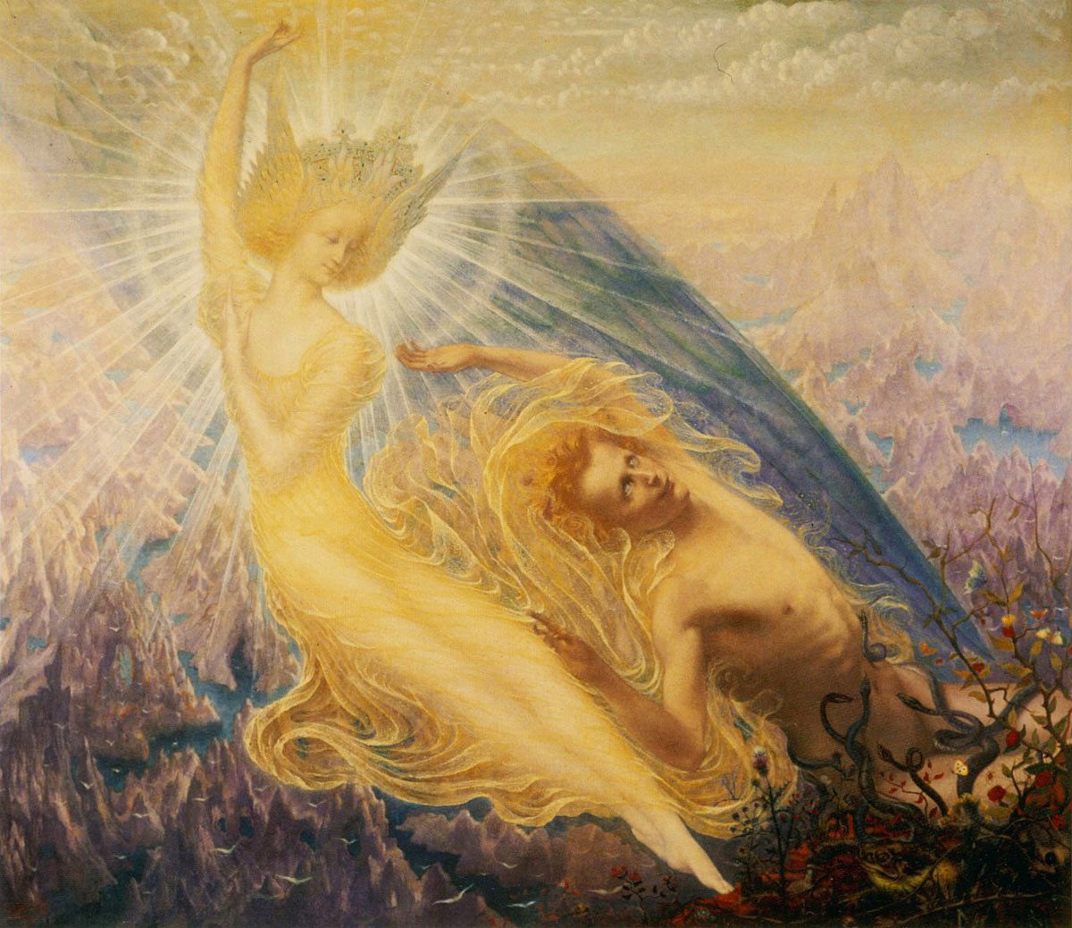 wszyscy przyszliśmy z tego błękitu. Jean Delville, praca 3.