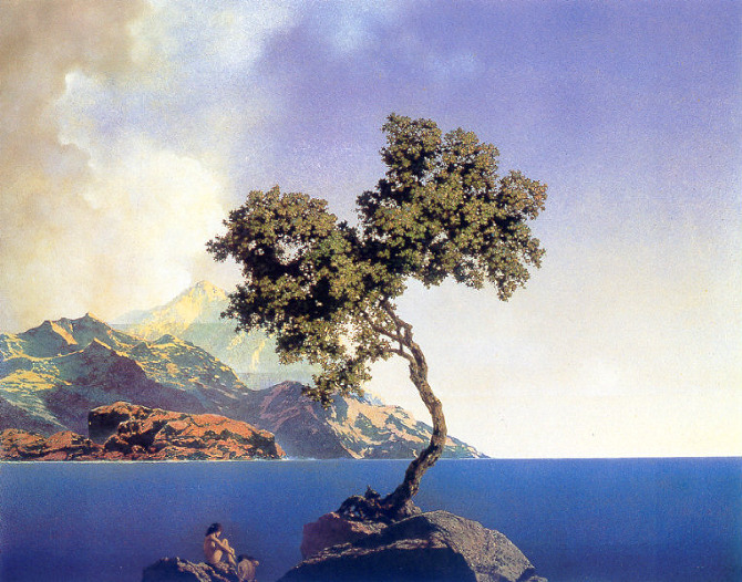 takie światło pamiętam znikąd. Maxfield Parrish, praca 10.